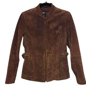 Relativity Brown Suede Zip Front Jacket